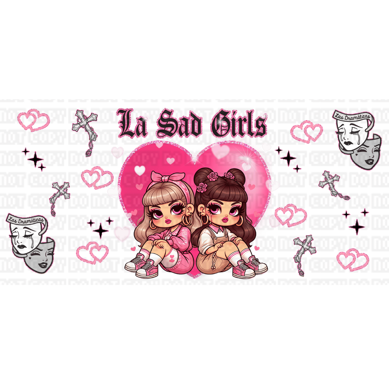 Untitled design - 2024-02-07T131753.792 La Sad Girls Sublimation Libbey Wrap 16oz - Image 1
