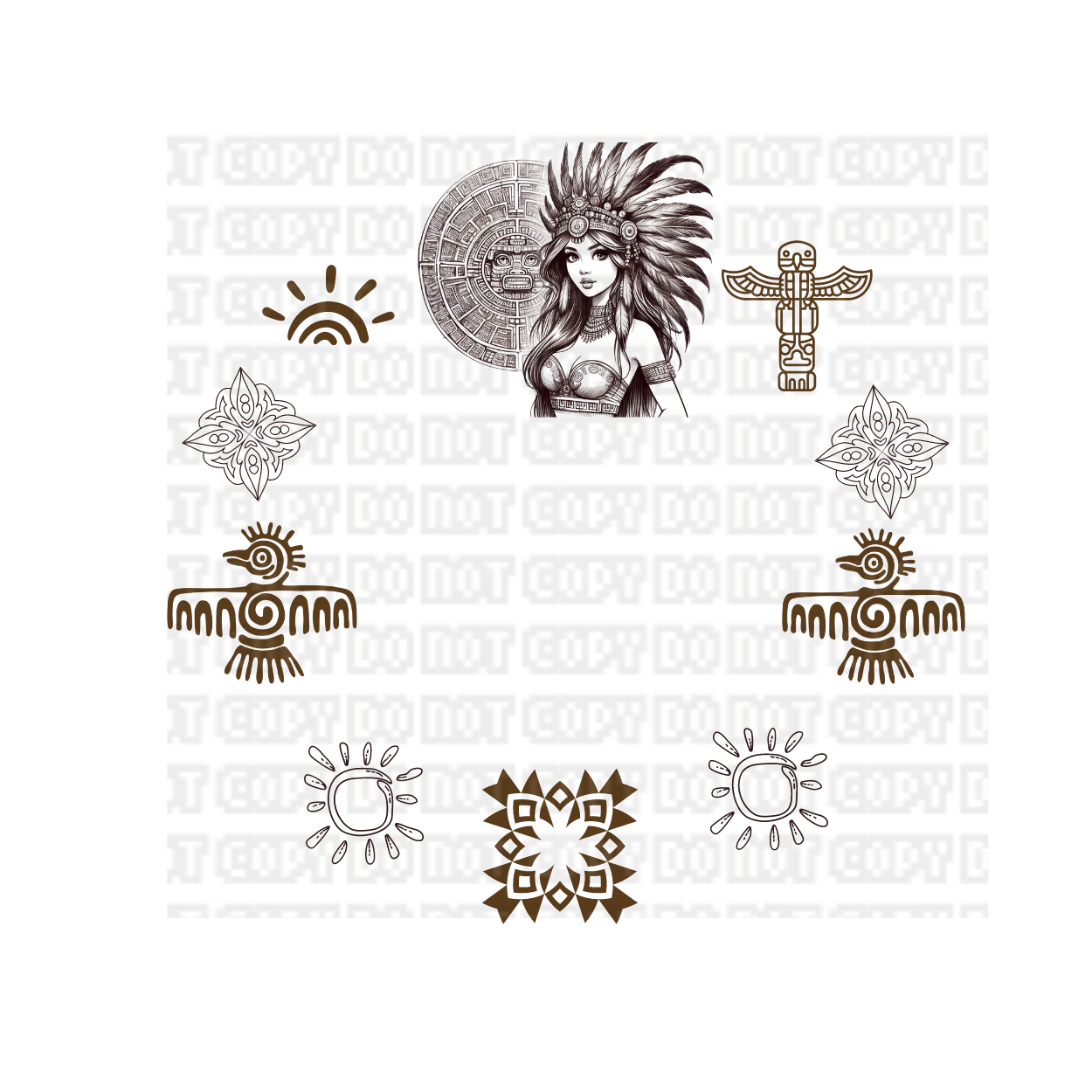 Untitled design - 2024-02-09T094910.875 Aztec UVDTF Lid Decal - Image 1