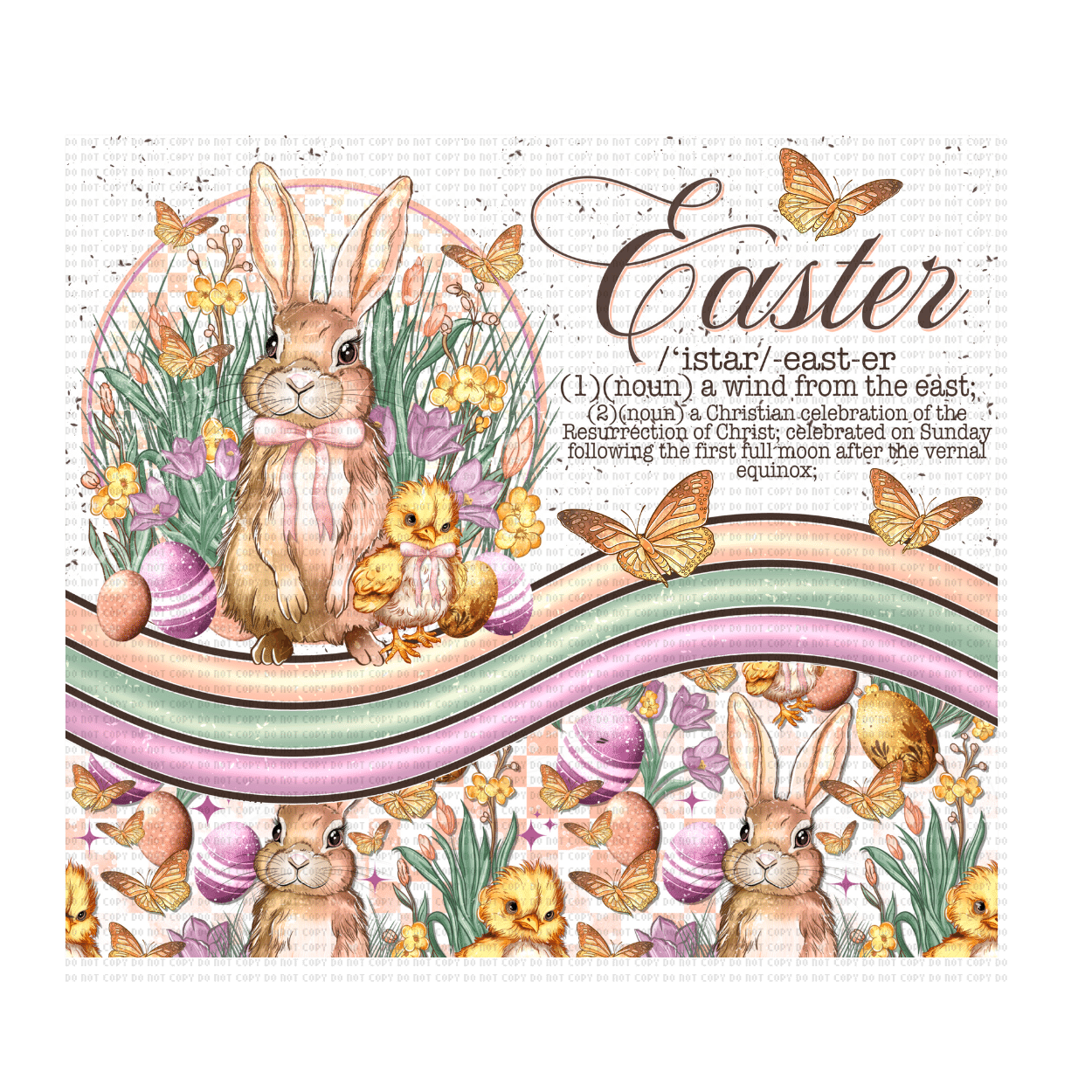 Untitled design - 2024-02-16T181322.472 Easter Bunny Tumbler Wrap - Image 1