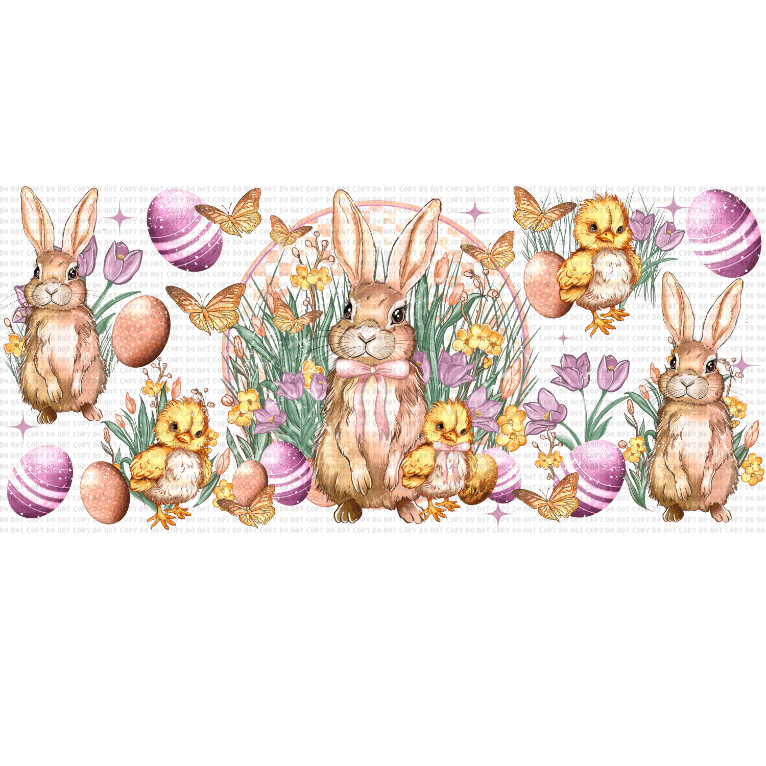 Untitled design - 2024-02-16T181423.257 Easter Bunny Sublimation Libbey Wrap 16oz - Image 1
