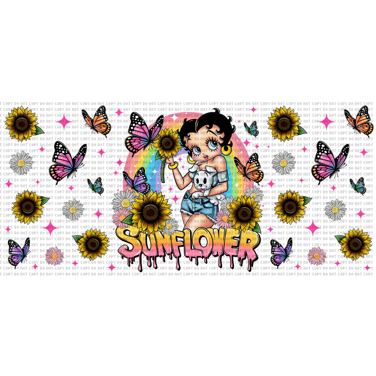 Untitled design - 2024-02-22T103842.940 Sunflower B Sublimation Libbey Wrap 16oz - Image 1