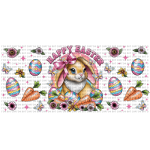 Easter Bunny Pink Sublimation Libbey Wrap 16oz