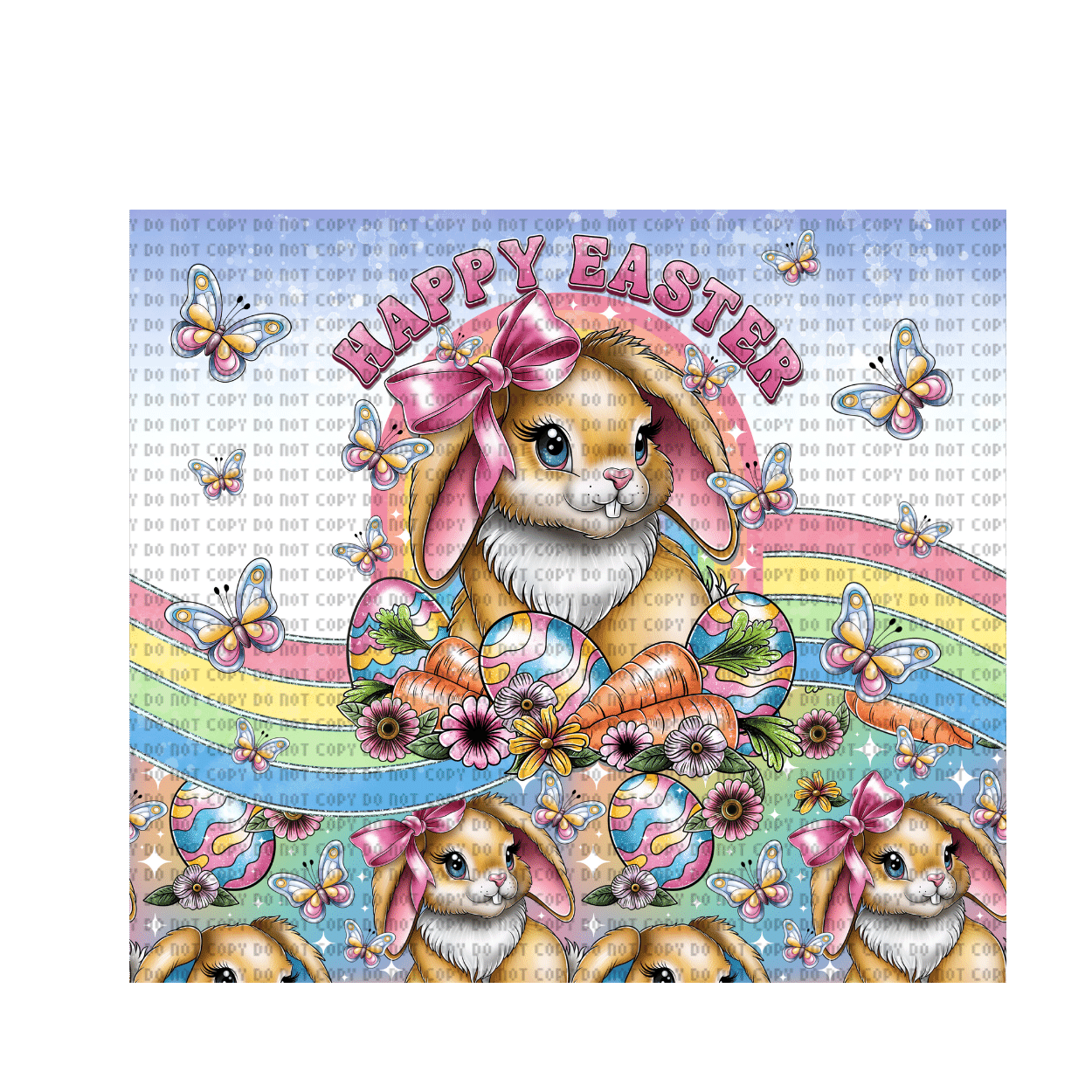 Untitled design - 2024-02-22T105952.035 Easter Bunny Pink Tumbler Wrap - Image 1
