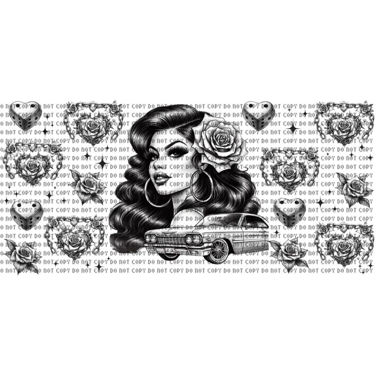 Untitled design - 2024-03-04T143205.244 Lowrider Girl 04 Sublimation Libbey Wrap 16oz - Image 1