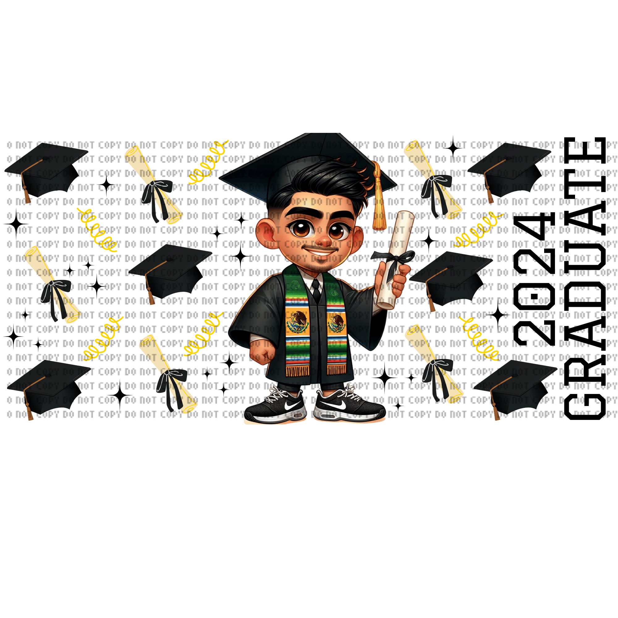 Untitled design - 2024-03-04T145958.227 2024 Boy Graduate Sublimation Libbey Wrap 16oz - Image 1