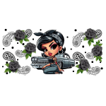 Grey Roses Chola Libbey Wrap