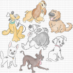Watercolor Dogs DTF