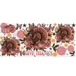 Give Thanks Turkey Libbey Wrap UVDTF