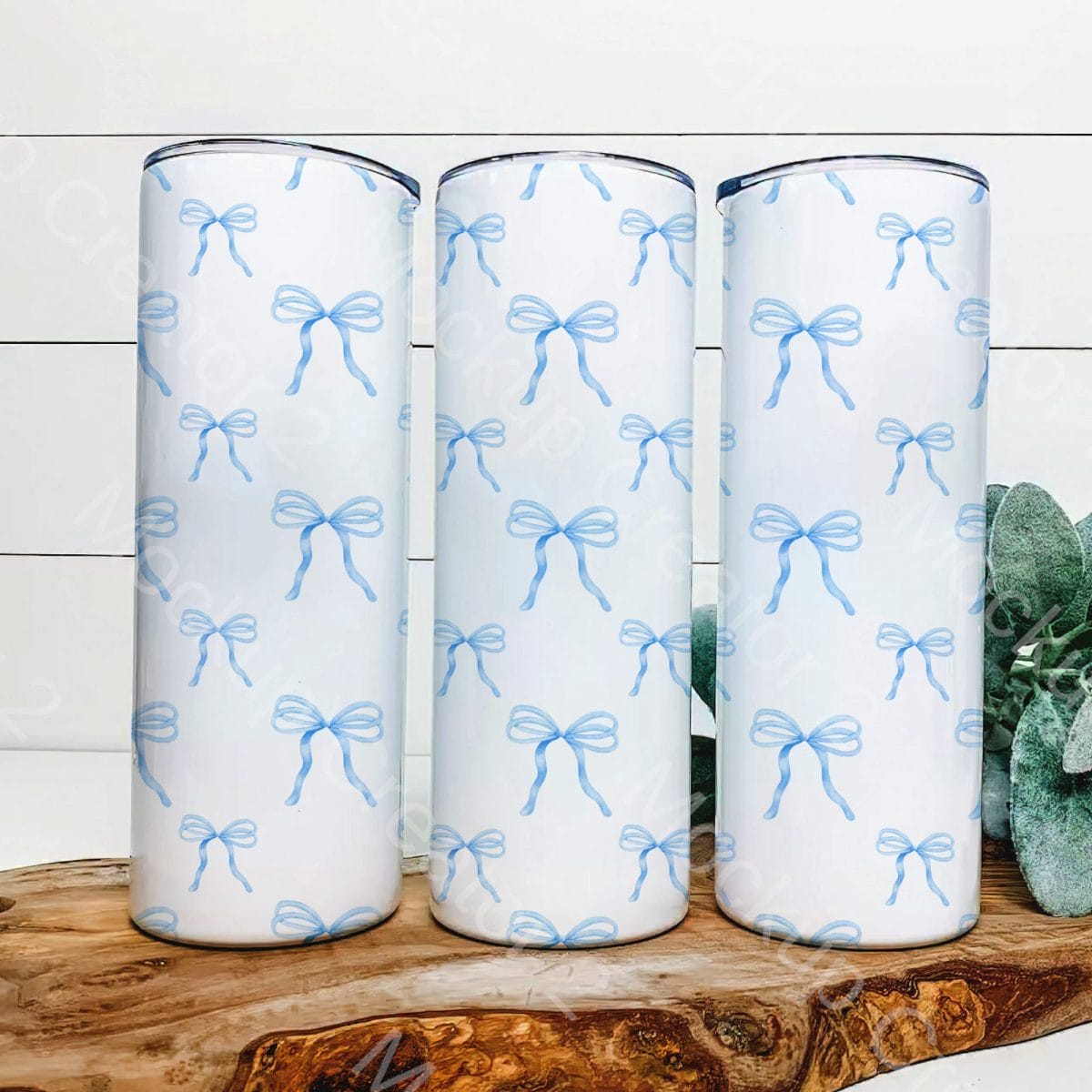 IMG_3634 Blue Bows Tumbler Wrap - Image 1