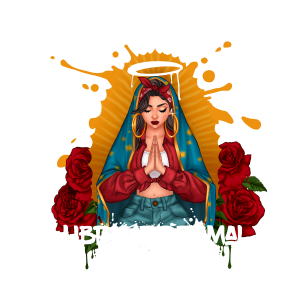 virgen chola white dtf Virgen Chola White DTF - Image 1