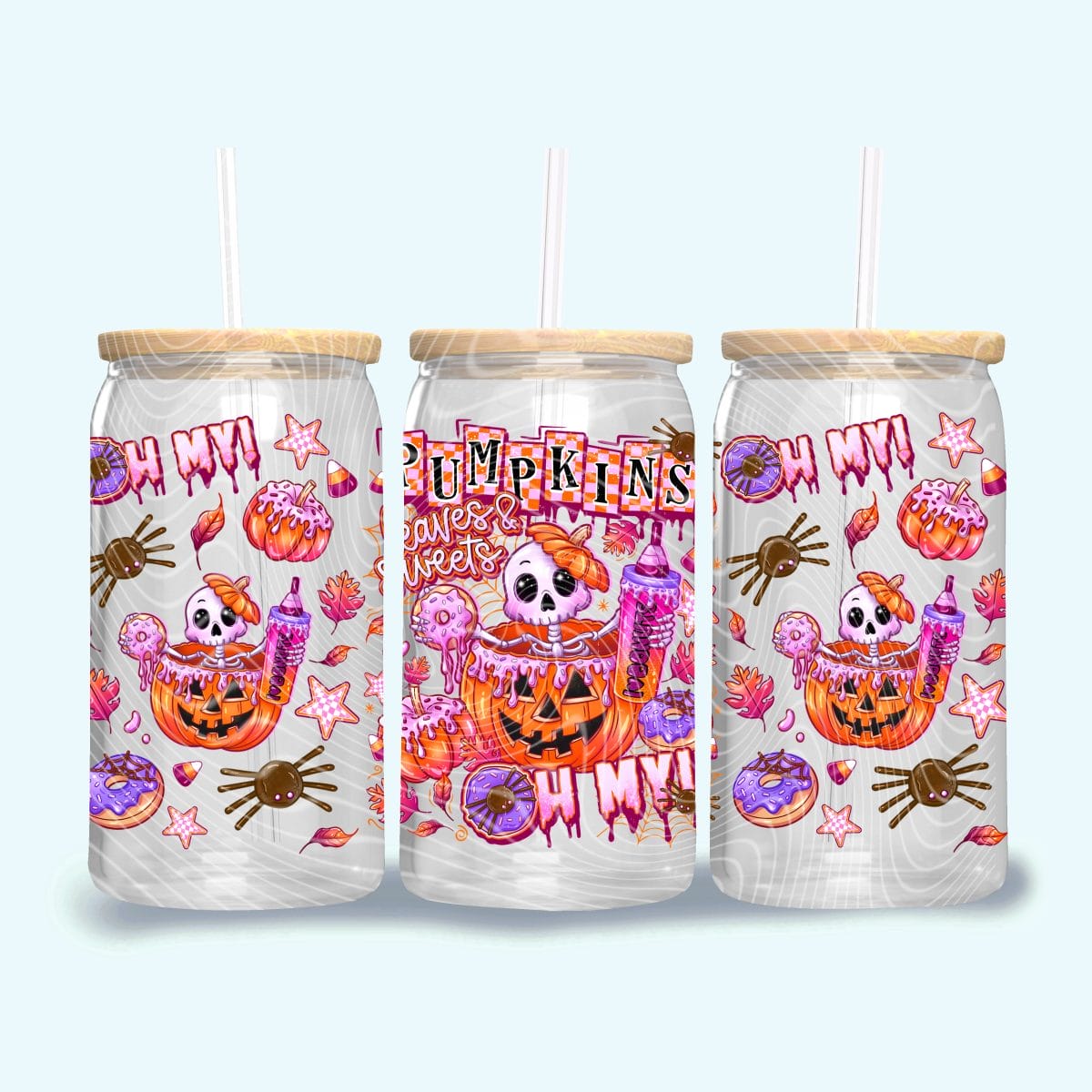 Donuts Mock 16oz Oh My Pumpkins! Libbey Wrap - Image 1