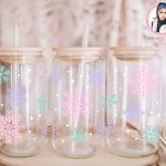 Pastel Snowflakes Libbey Wrap